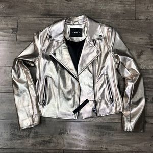 Blank NYC Womens Metallic Motorcycle Jacket